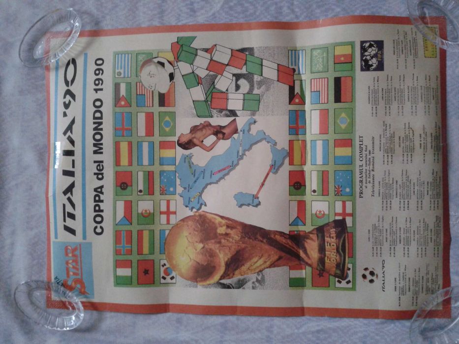 Плакати календарі  чм 1990,че 1988, плакат Руминія А2