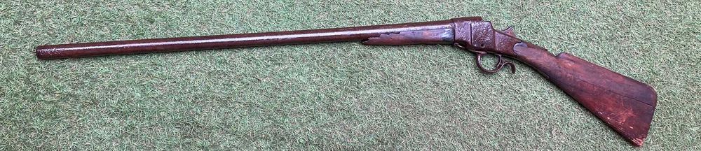 Espingarda obsoleta antiga decorativa, Hopkins & Allen, cerca 1875.
