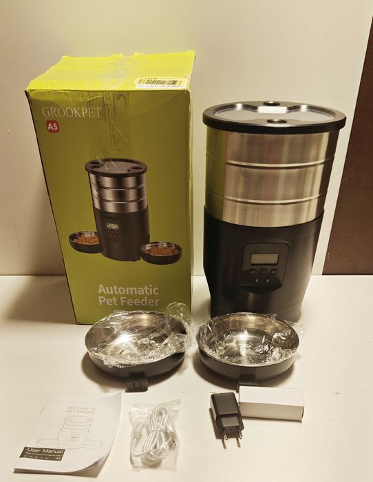 Automatyczny karmnik dla 2 kotów - dozownik karmy z timerem - 5 l