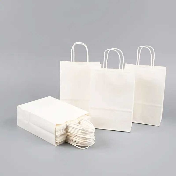 Sacos de Papel Brancos com Asa Retorcida