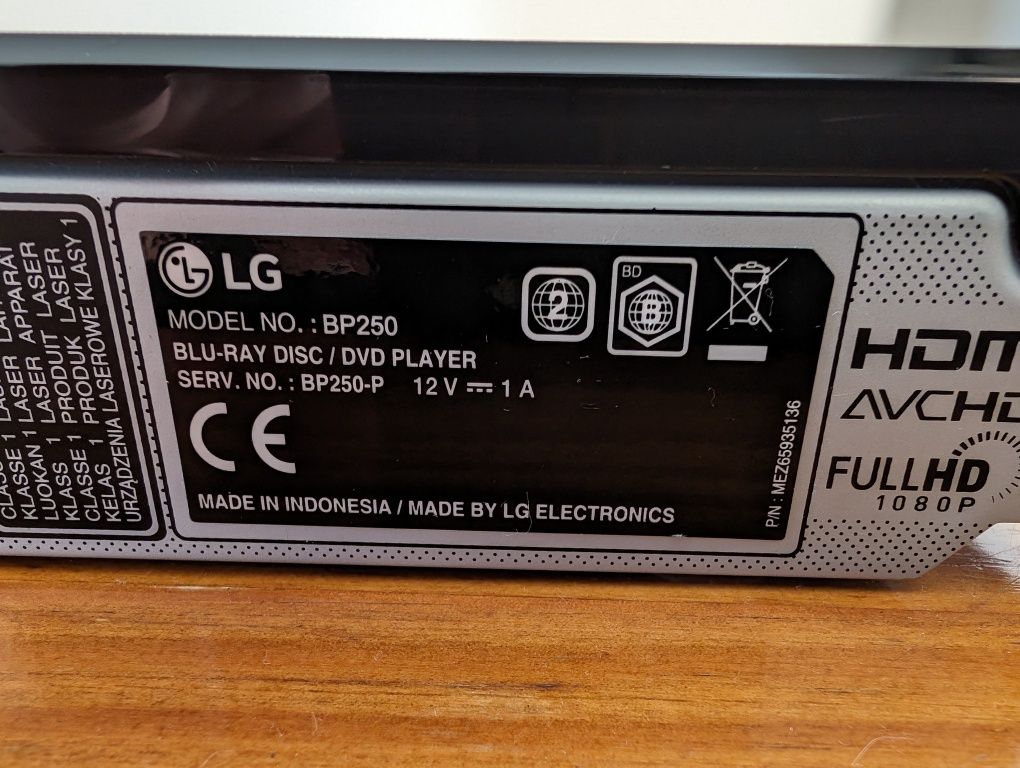 LG BP250 - leitor Blu-Ray 2D