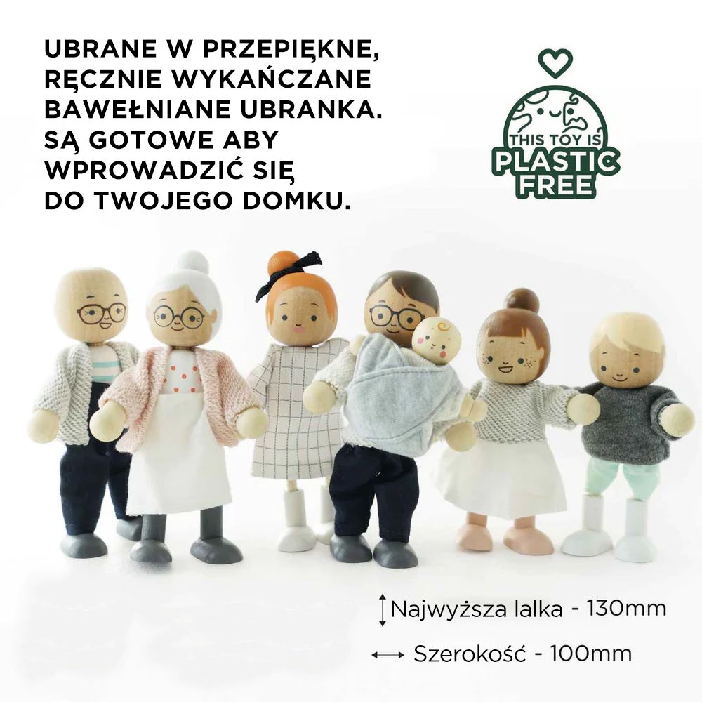 Rodzina lalek, zabawka, laleczki do domków figurki Le Toy Van