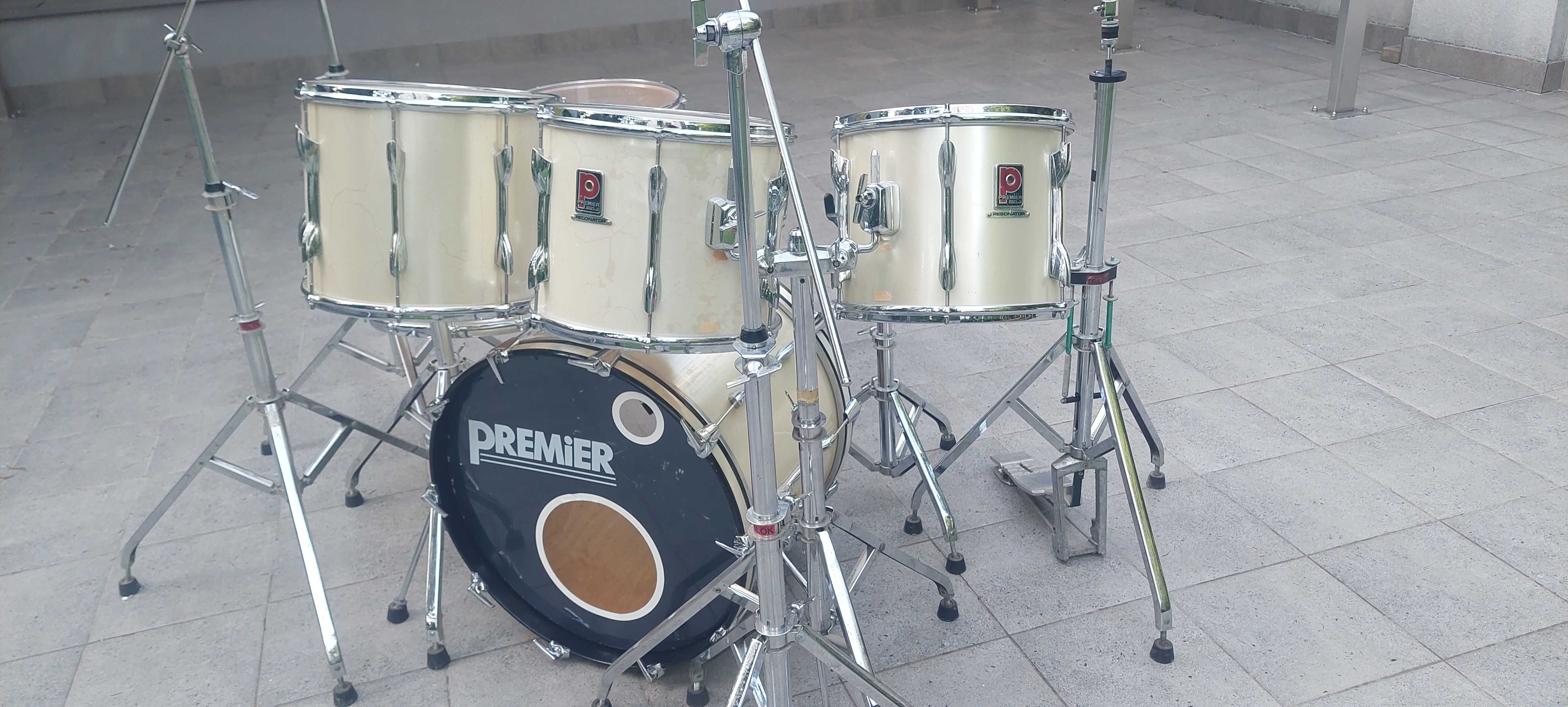 Perkusja Premier RESONATOR Vintage + hardware przełom lat 80-90-tych.