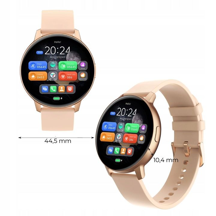 Smartwatch Zegarek Damski Polskie Menu Rozmowy Sport Puls 2 Paski Amol