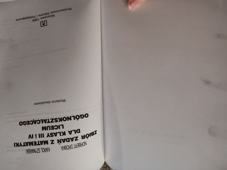 Zbiór zadań z matematyki dla klasy III i IV lic. Ogólnokształcącego