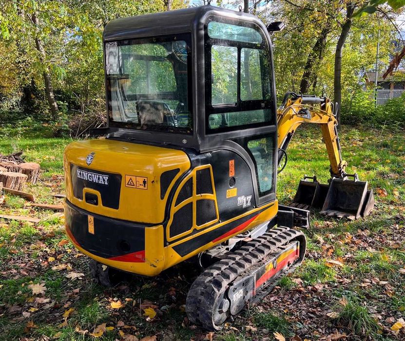 Minikoparka Kingway M17 1.7t joystick kabina rozsuwane gąsienice