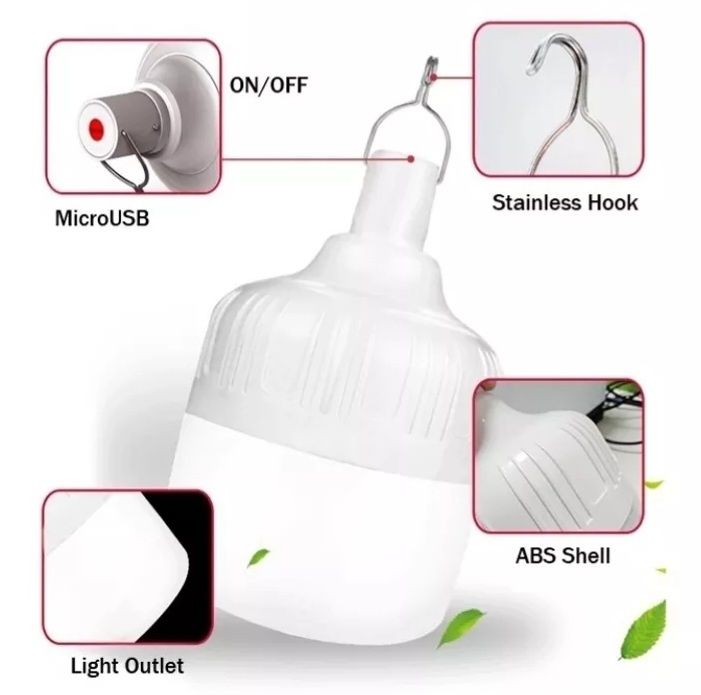 Портативная LED лампа на 80 Вт, USB