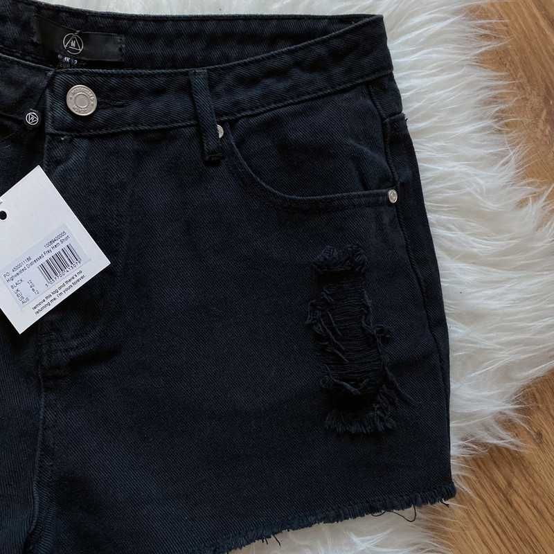 Czarne spodenki szorty missguided wysoki stan jeansowe L nowe z metką