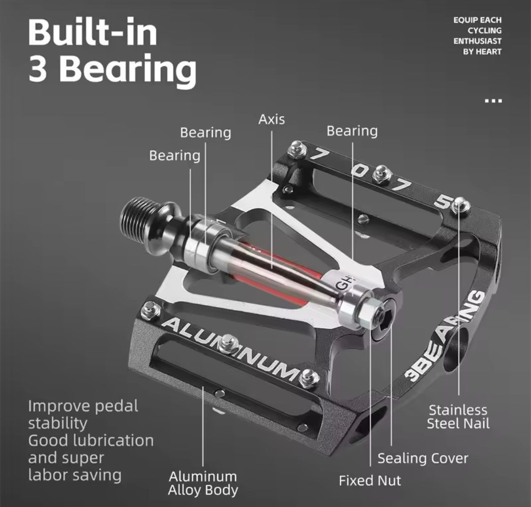 West Biking pedały Platformowe MTB 3 łożyska maszynowe 280g Jakość PRO