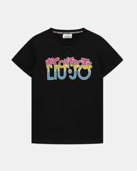 Nowa Liu Jo rozm 4Y 104 bluzka koszulka T-shirt czarna oryginalna