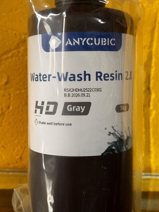 Смола для принтера HD Water-Wash Resin 2.0 GREY Anycubic СІРА