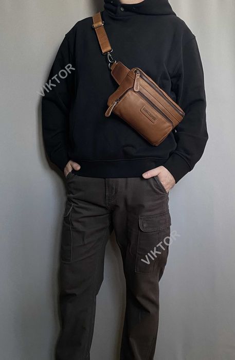 Кожаная сумка-бананка Hill Burry 2933. Германия. Шкіряна сумка