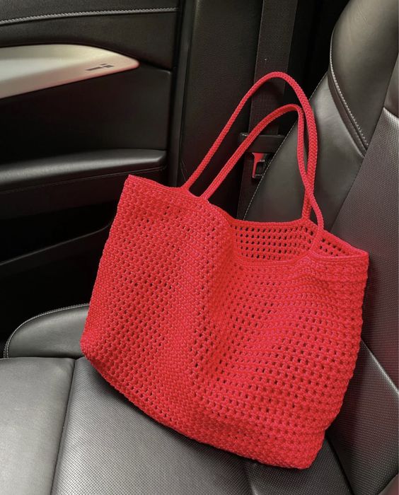 Шопер сумка сітка ручної роботи в‘язана авоська
