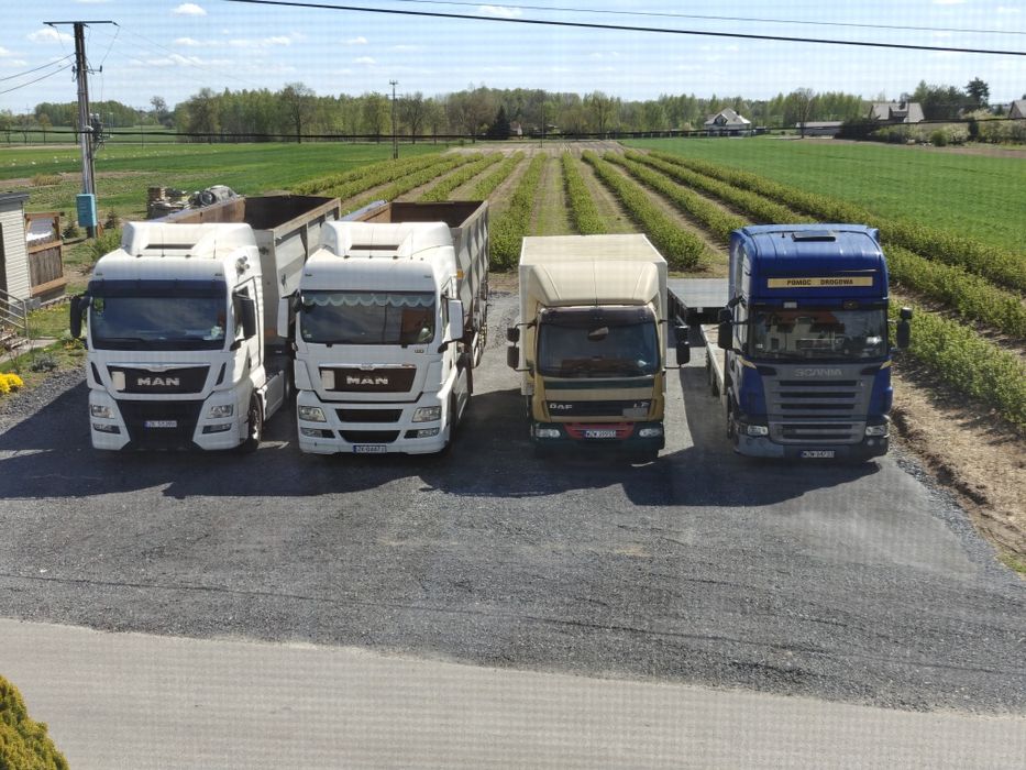 Laweta, hds, wywrotka 25t, ładowarka, kruszywa, platforma 15t + 10t, k