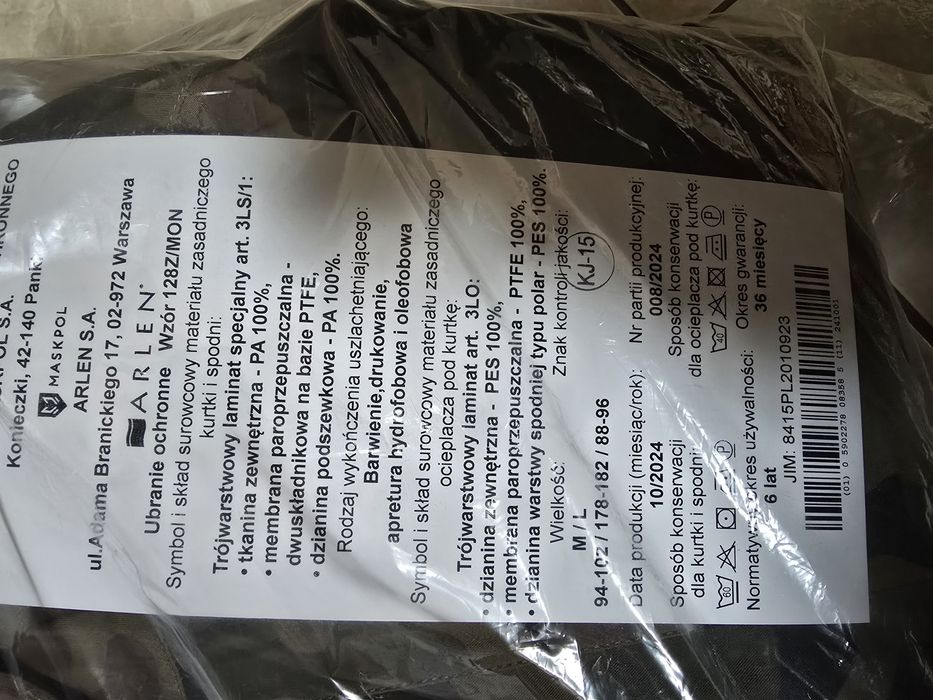 Ubranie ochronne  wzór 128Z wielkość M/L