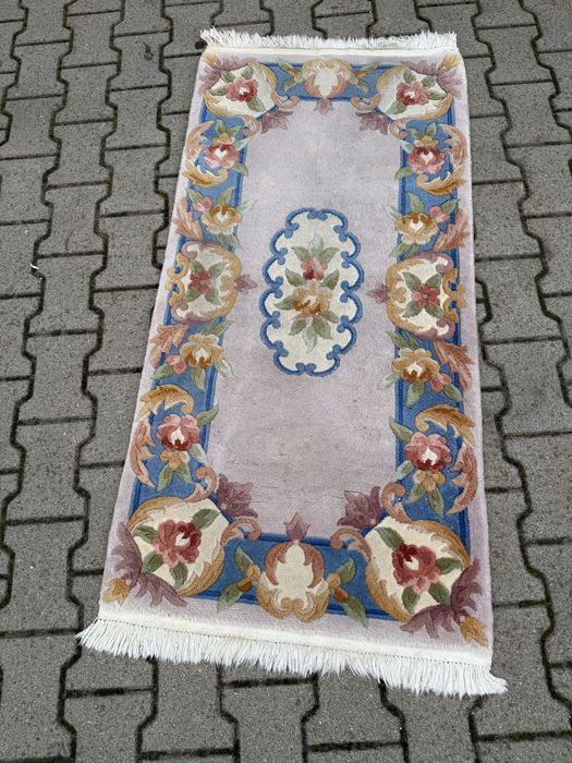 Welniany chlodnik Vintage recznie tkany
