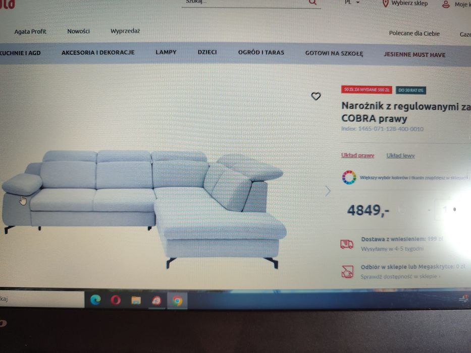 Narożnik z funkcją spania