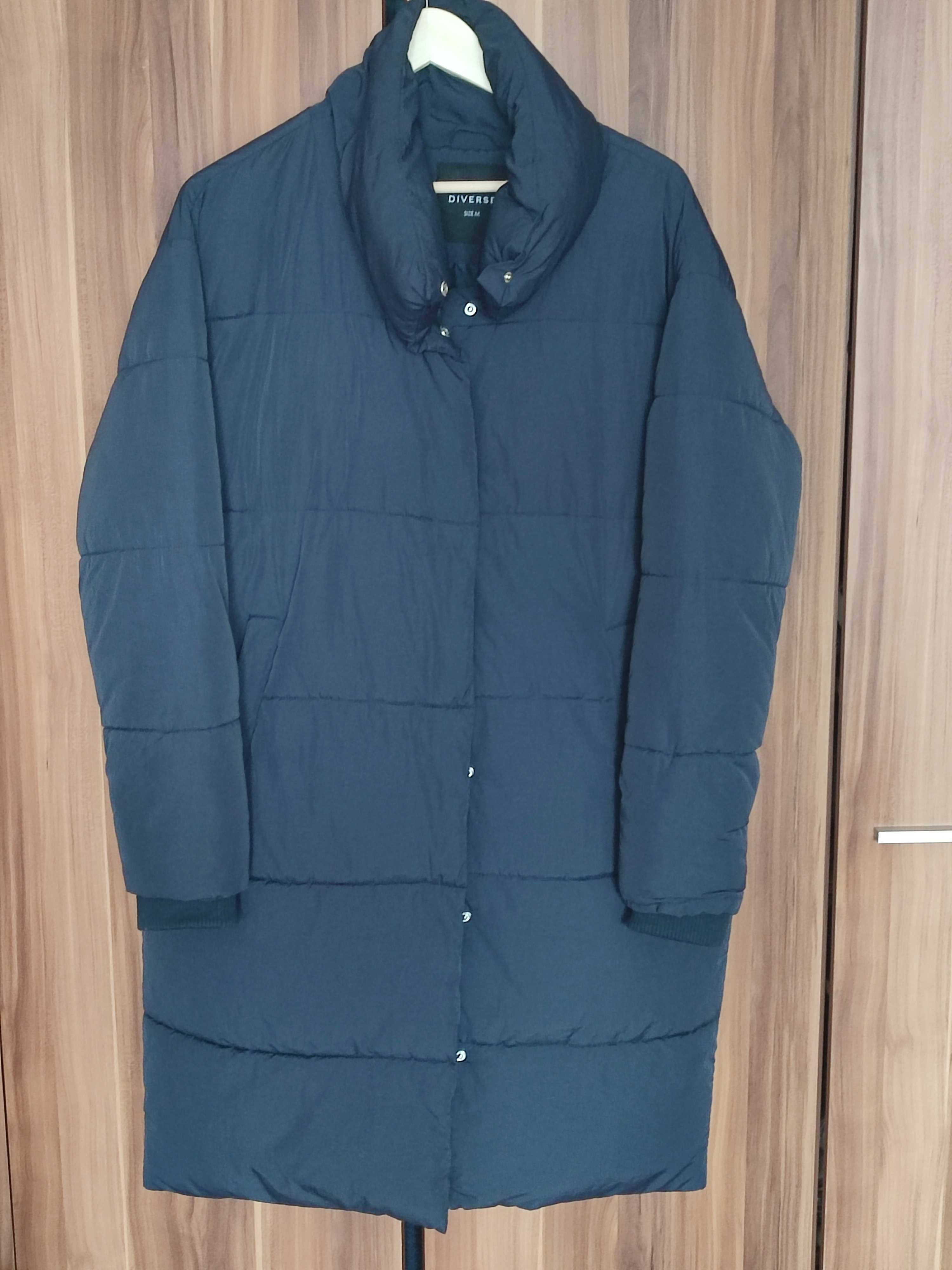 Kurtka zimowa puchowa granatowa Diverse 38 m oversize
