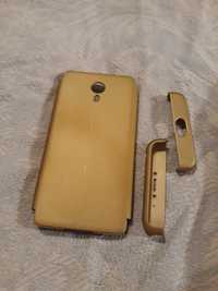 Чехол для телефона meizu накладная панель бампер золотистый