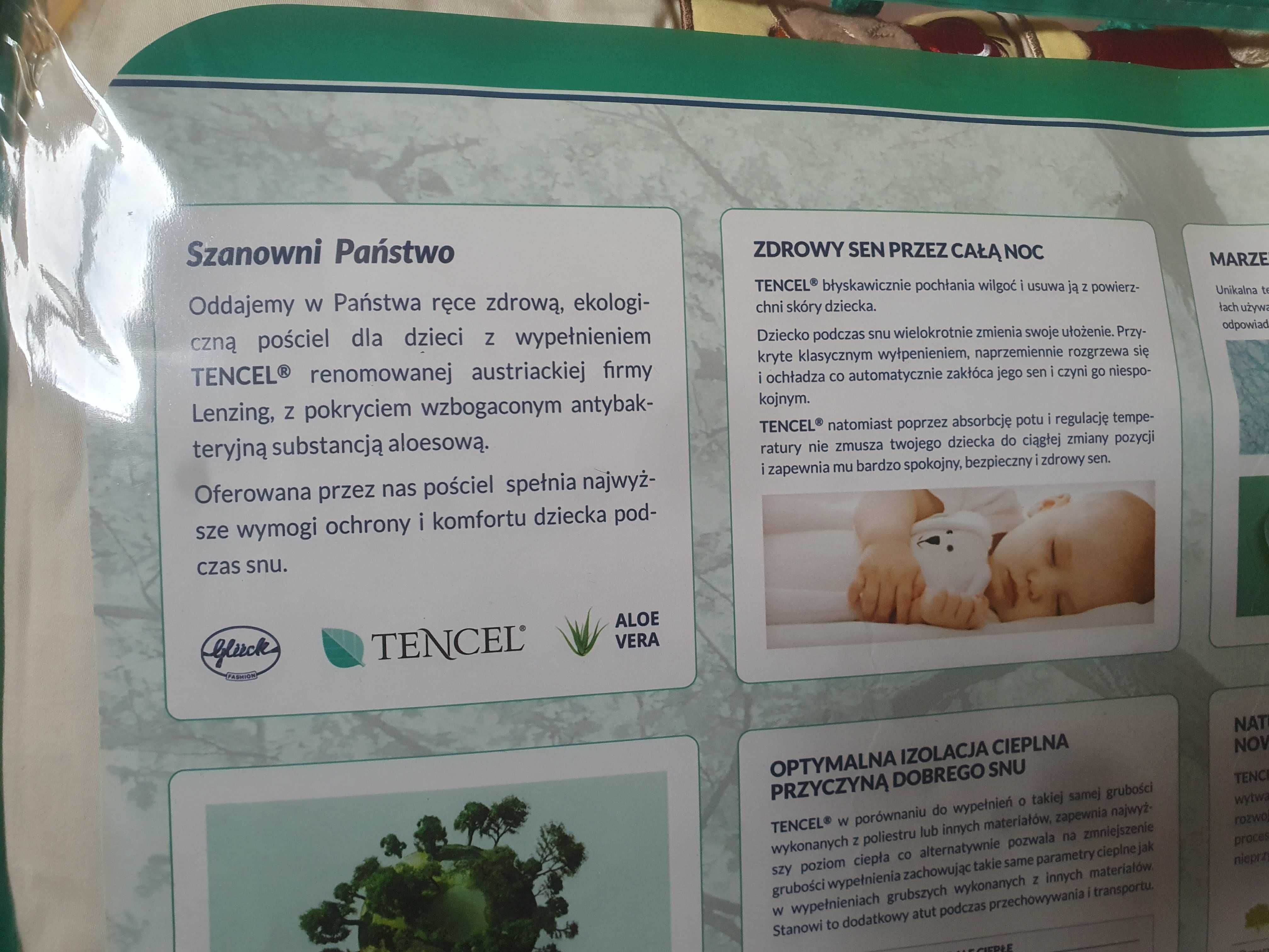Pościel Tencel Aloe Vera Gluck 120x60 nowy zestaw
