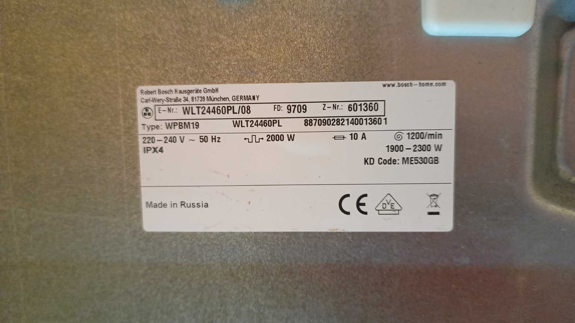 Modul silnika falownik+silnik pralki Bosch wlt 24460PL/08