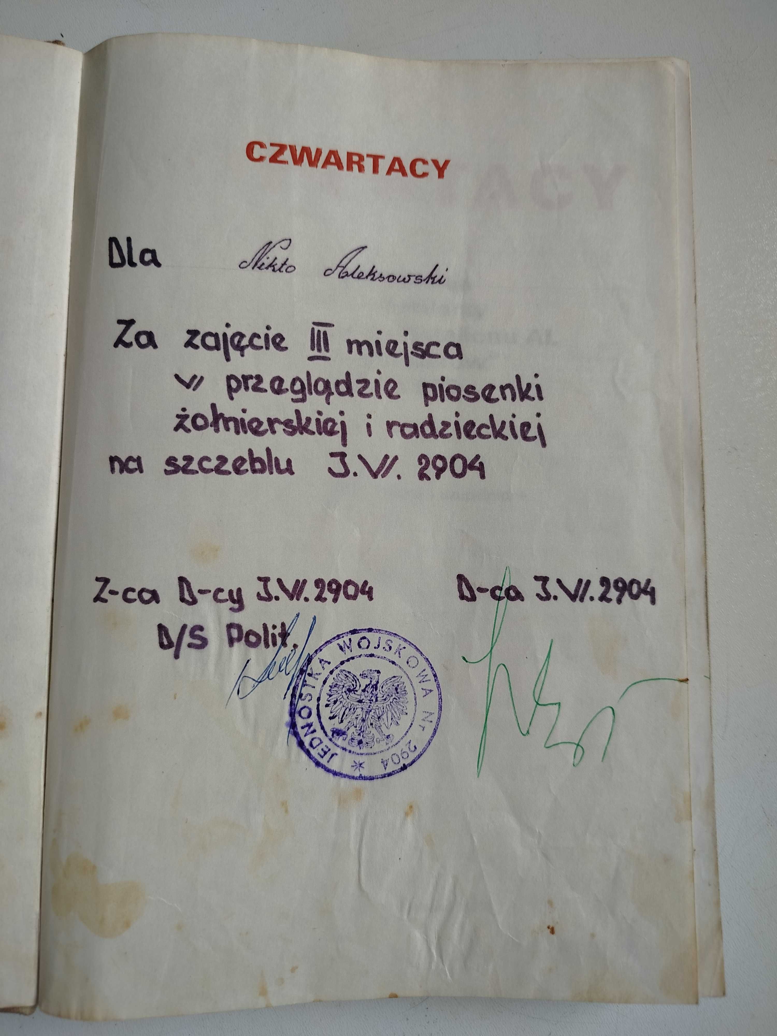 Czwartacy Wspomnienia byłych żołnierzy AL  z dedykacją
