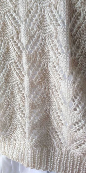 ręcznie robiona 36/38 kamizelka kremowa biel vintage wełna ażur