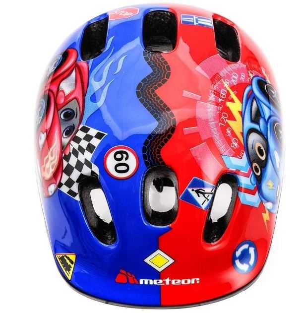 Dziecięcy kask rowerowy Meteor rozmiar S (48-52cm) wzór auto