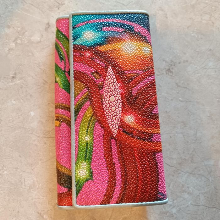 Portfel Cavaldii kolorowy jak ze skóry płaszczki genuine leather skóra