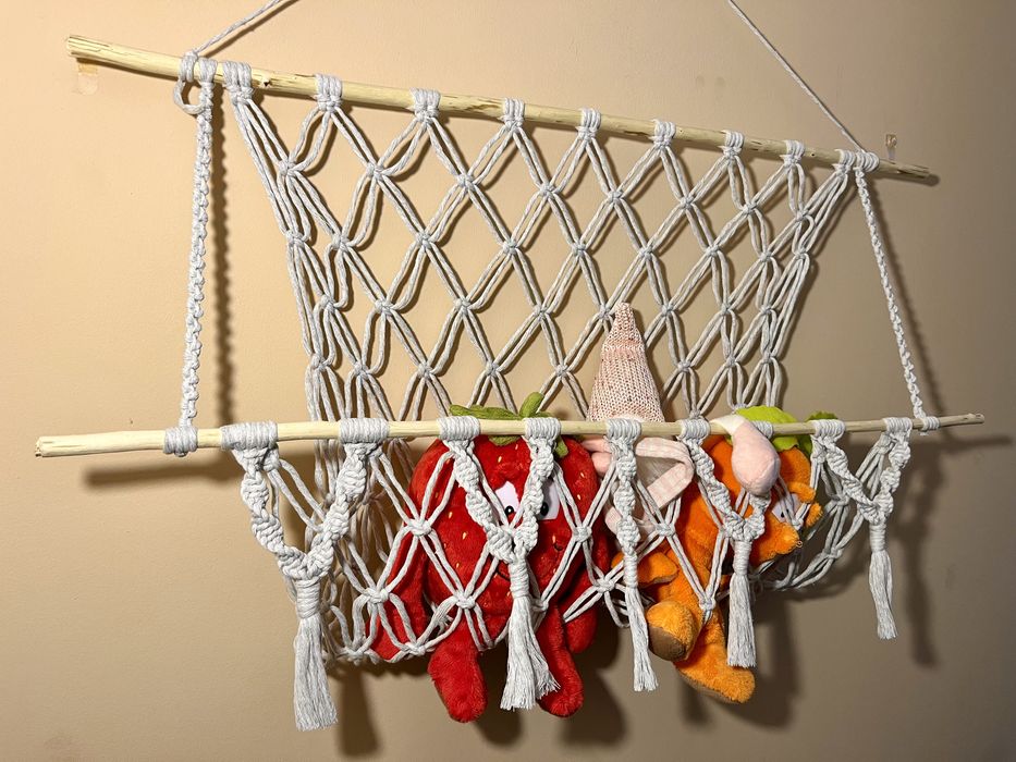 Hamak na misie pluszaki makrama