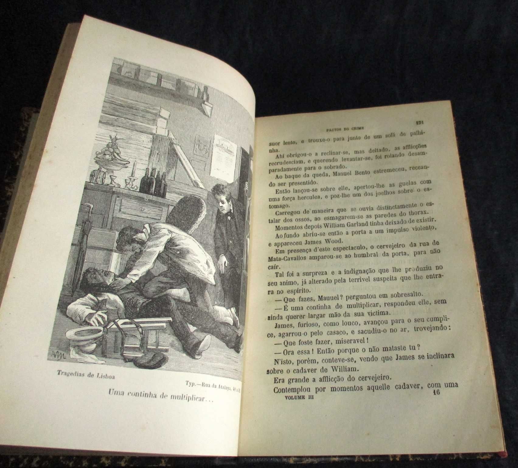 Livro As Tragédias de Lisboa Francisco Leite Bastos 4 Volumes 1879