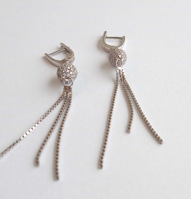 Сережки з каменями. Срібло 925 проба. Вага 6,59 г