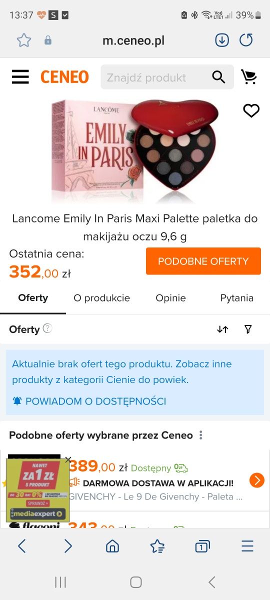 Paletka cieni Lancome