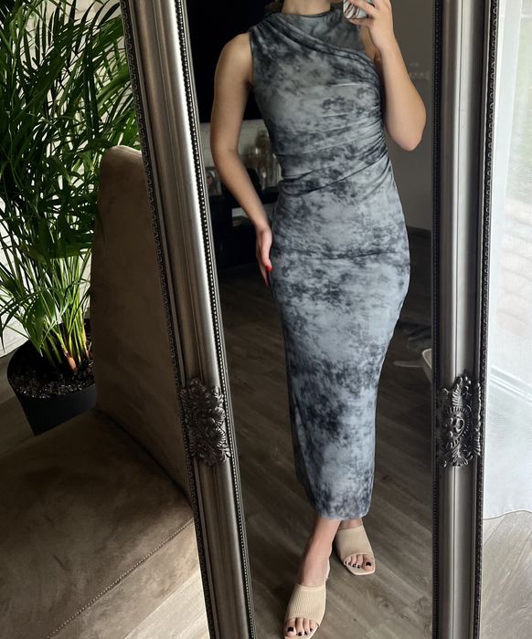 Sukienka marmurkowa ZARA tie dye obcisła