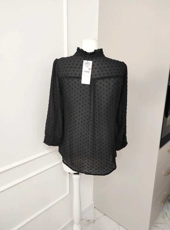 Nowa koszula z 3/4 rękawem elegancka klasyczna plumetti Sinsay M