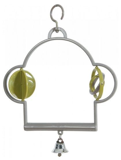 Huśtawka z zabawkami i dzwonkiem do klatki dla ptaków Zolux 35x14x16cm