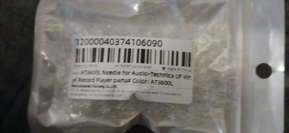 Nowa wkładka/igła gramofonowa AT3600L marki Audio Technika do płyt LP.