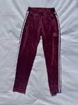 adidas  dresy spodnie dresowe materiałowe welurowe bordowe s 36