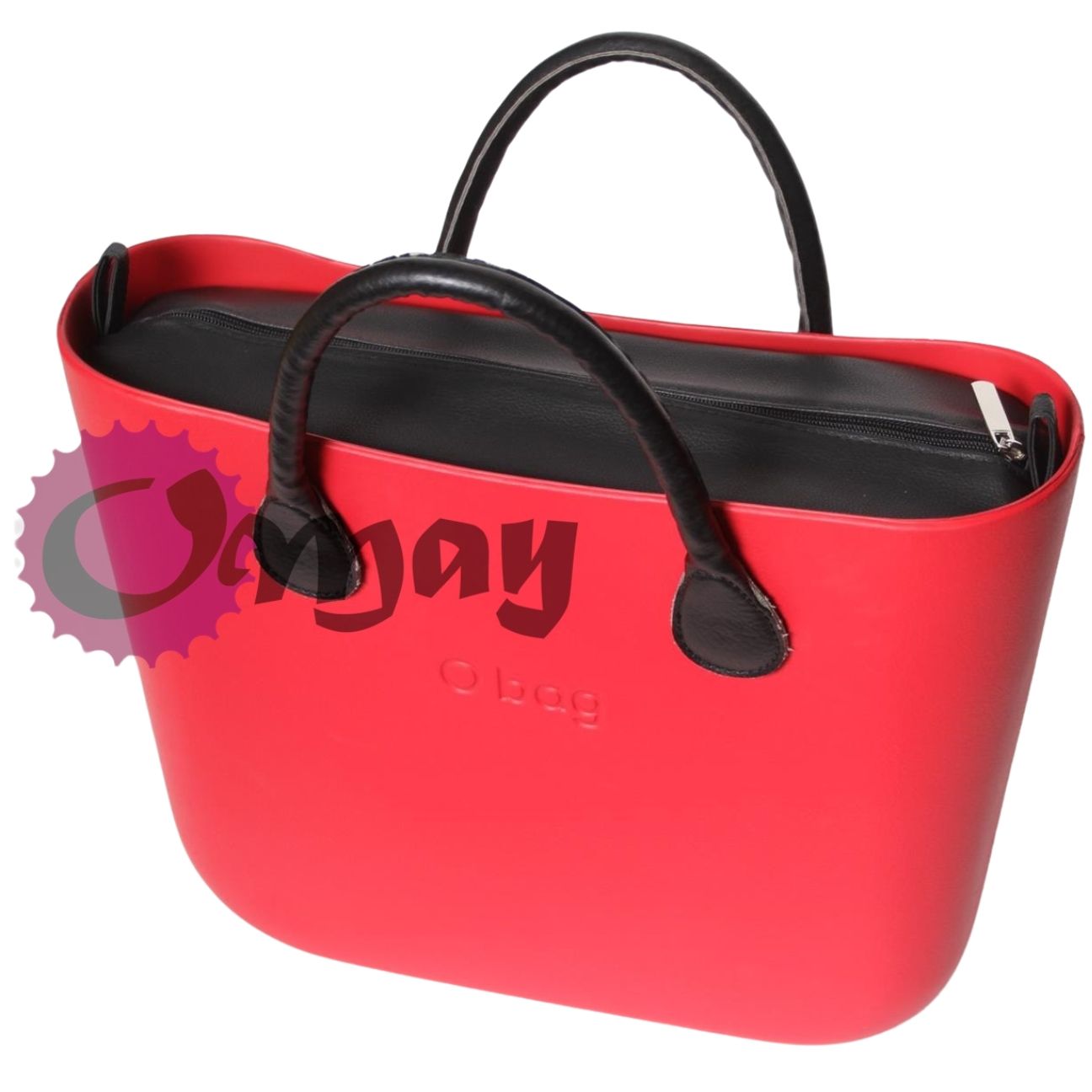 Czarny Mat Eko Skóra organizer do OBAG BAG STANDARD 2 kieszenie OMAY