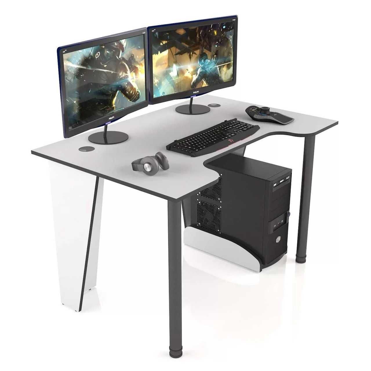 Бюджетный удобный компьютерный стол, Геймерский стол Белый