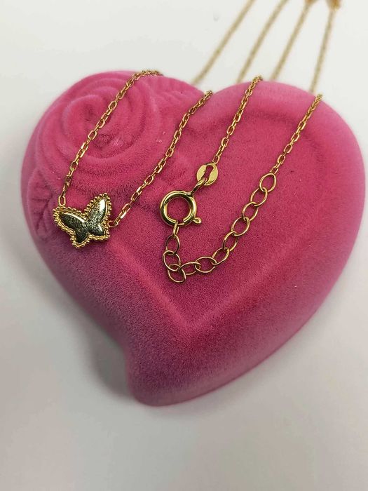 Złoty łańcuszek z masą perłową motyl  P585 W:2,17 R: 42