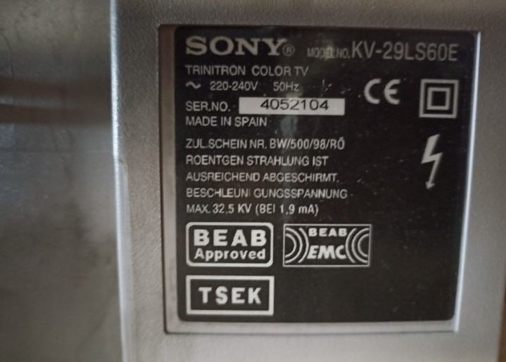 Продам телевізор SONY Trinitron KV-29LS60E