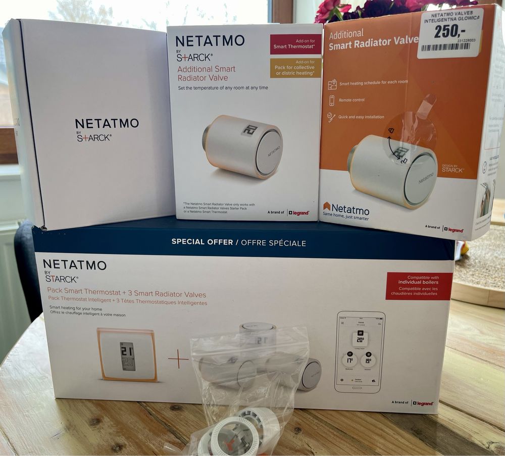 Netatmo Pack Smart Termostat zestaw glowice odbiornik + adaptery