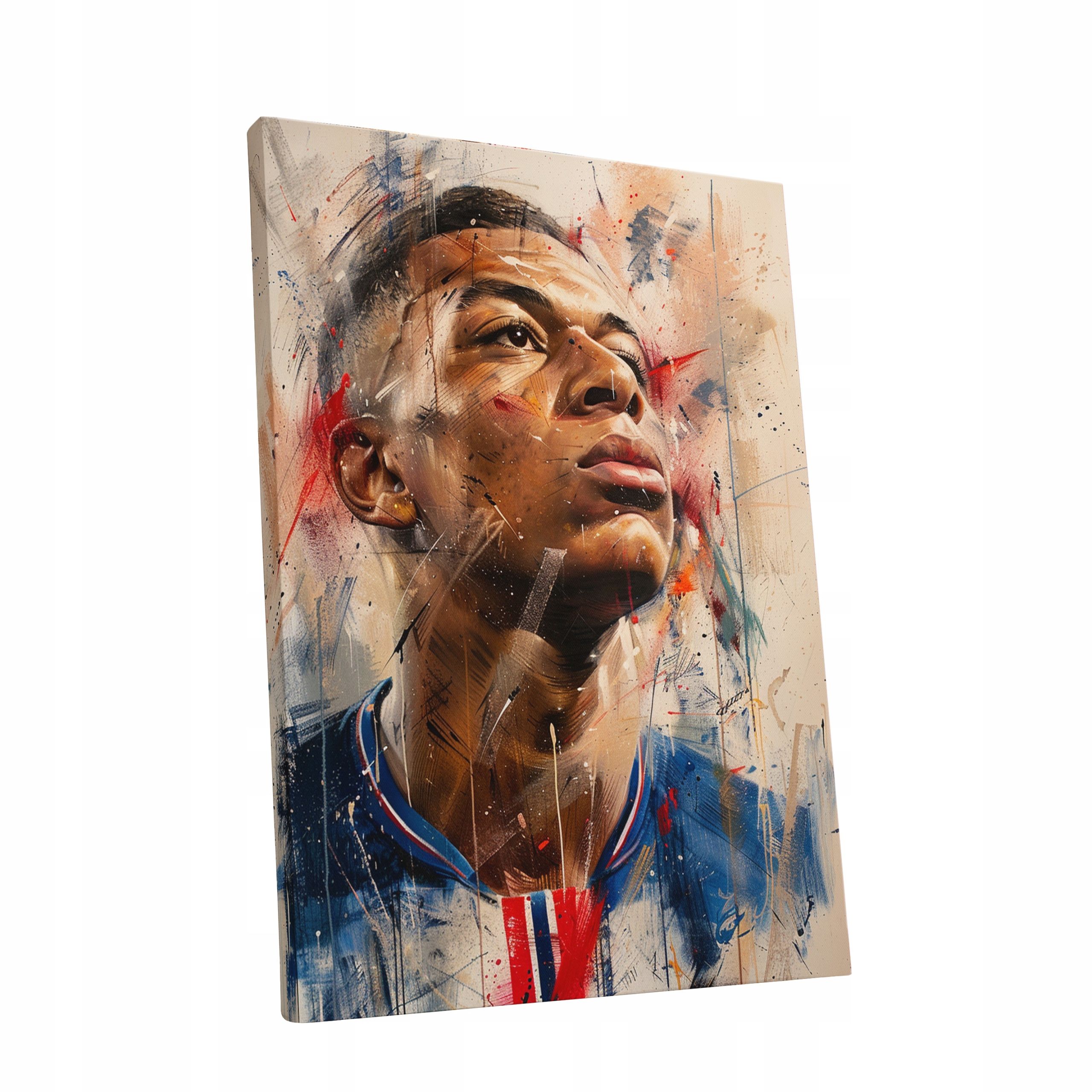 Nowoczesny Portret Kyliana Mbappé na płótnie 30x40 cm do wnętrz