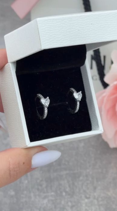 Срібні сережки Сяюче серце