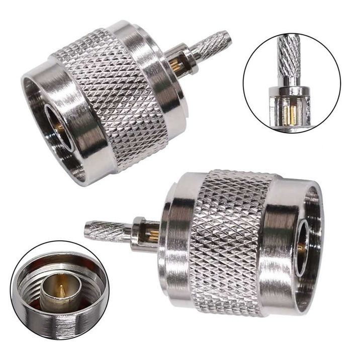 N-type (female) монтаж обтиск+ пайка, під кабелі RG-174 та RG-316