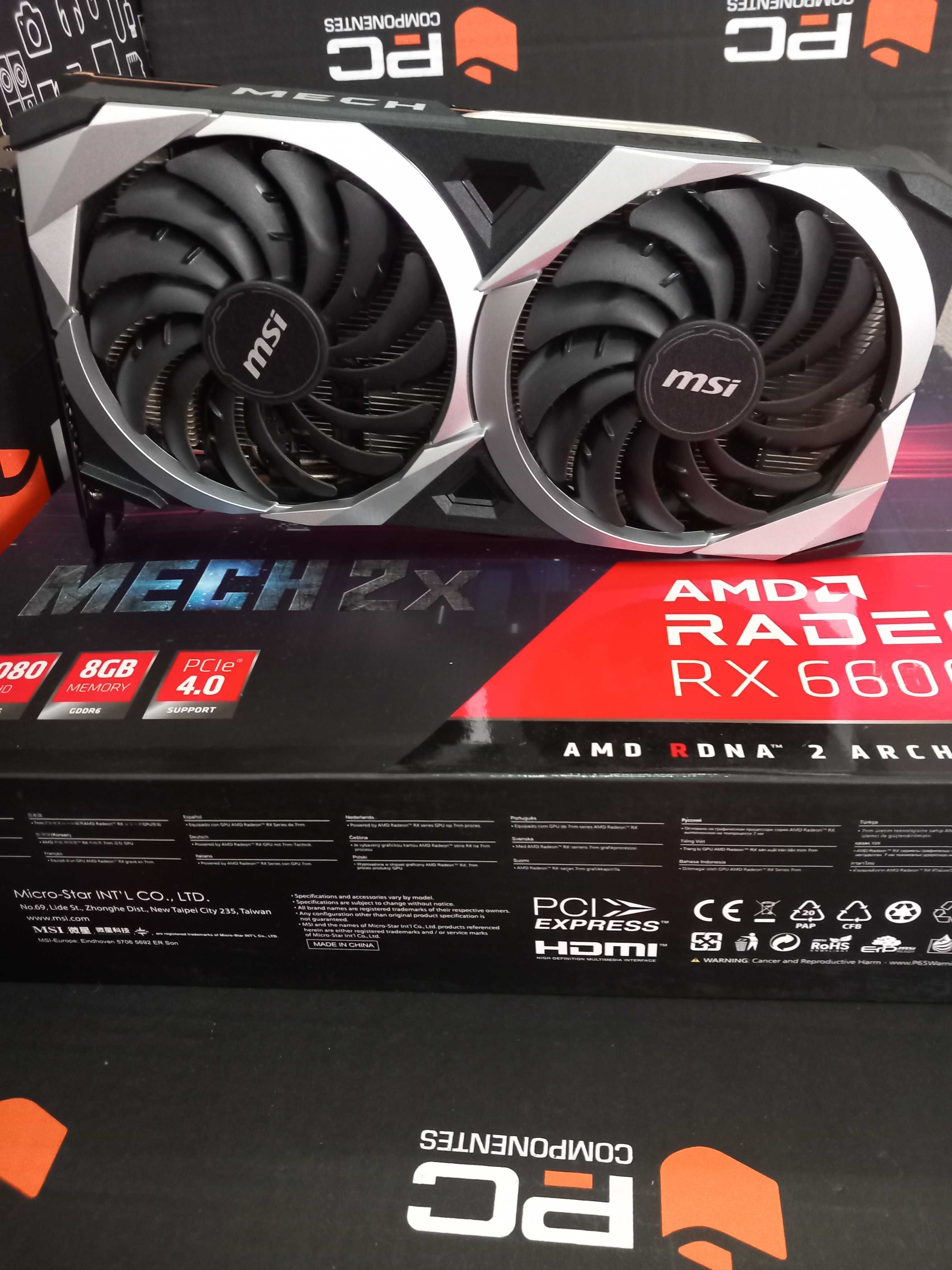 Placa Gráfica RX 6600 MECH 2X 8G GDDR6 AMD Radeon NOVO