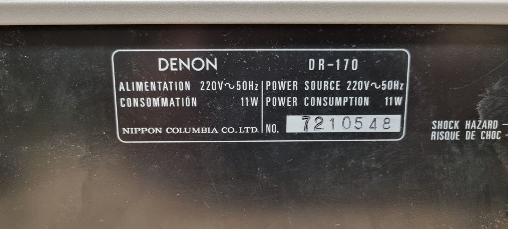 Magnetofon deck DENON DR-170. Japan