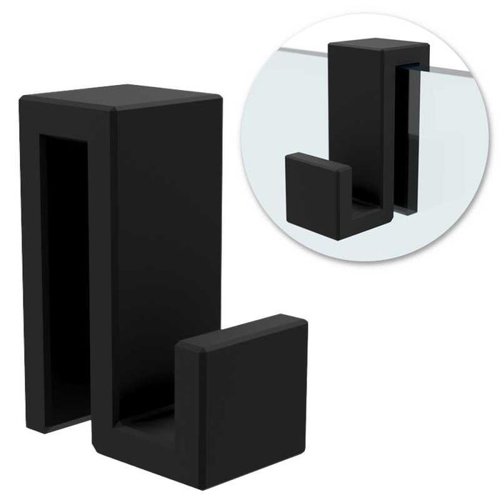 OUTLET 4x hak na ręcznik szybę 8mm kabiny prysznica LOFT