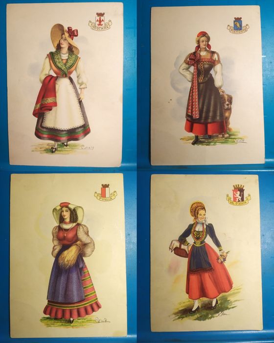 Колекційні вінтажні листівки Італія Carini 4 шт.